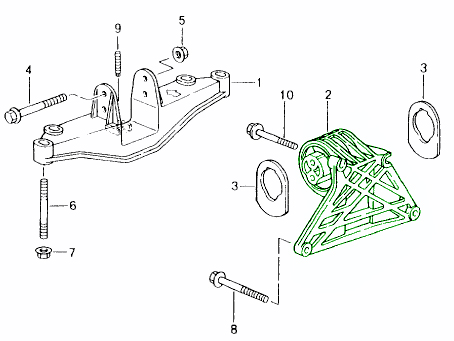 Engine mount with HD polyurethane bush Porsche gallery image