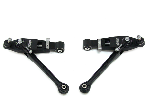 Camber adjustable track control arms with adjustable fork arms.