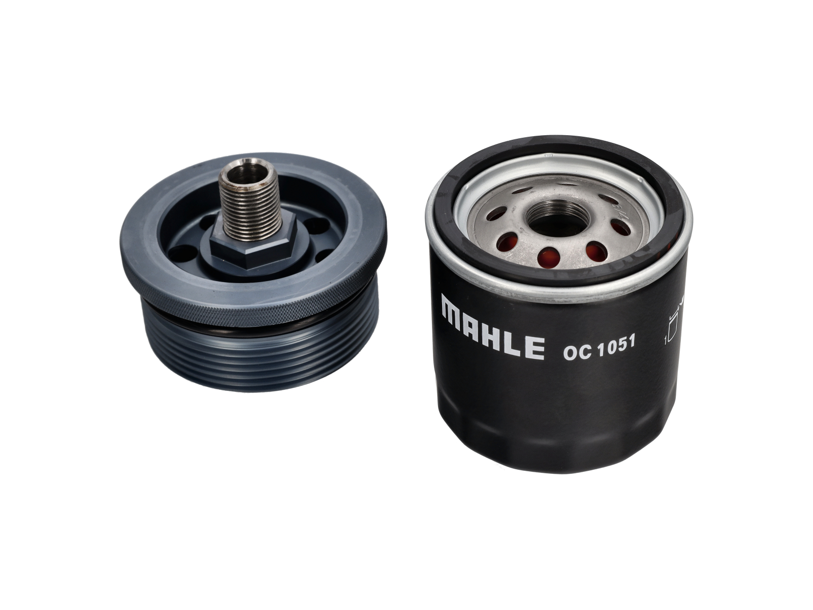 Spin off oil filter adapter with Mahle oil filter